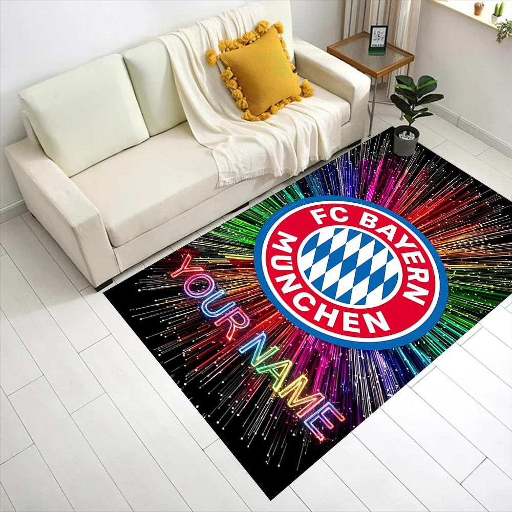 Bayern Munich Fan Gear Customize Your Name Floor Mat Suitable for Foyer Hallway Game Room Outdoor Antislip Carpet Anime Office Decor