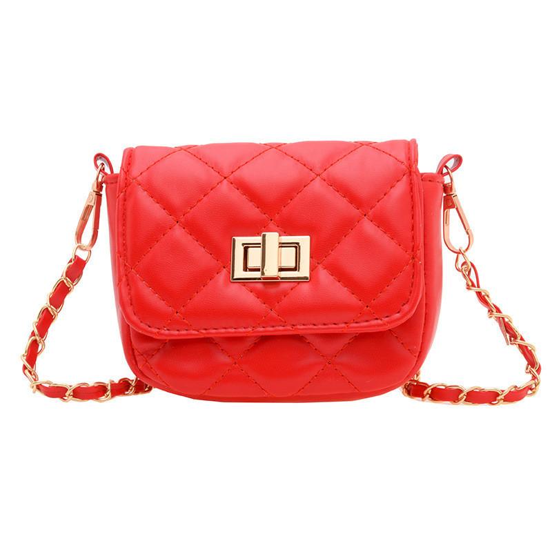 Chic Korean Style Girls Crossbody Bag Fashionable Quilted Chain Shoulder Bag For Toddlers