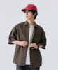 STENDS [M~4Xl] All Day Linen Oversized Short Sleeve Shirt_Khaki