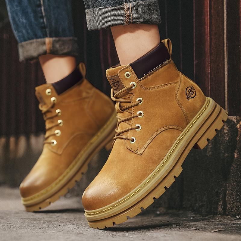 Мужские ботильоны с высоким берцем, короткие зимние ботинки, повседневная обувь из плюша для активного отдыха