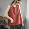 Women's Loose-Fit Cotton & Linen Sleeveless Retro Camisole - Versatile Summer Top