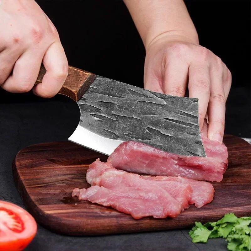 Профессиональный кухонный нож, нож для разделки рыбы, с деревянной ручкой из нержавеющей стали, обвалочный нож, поварской нож