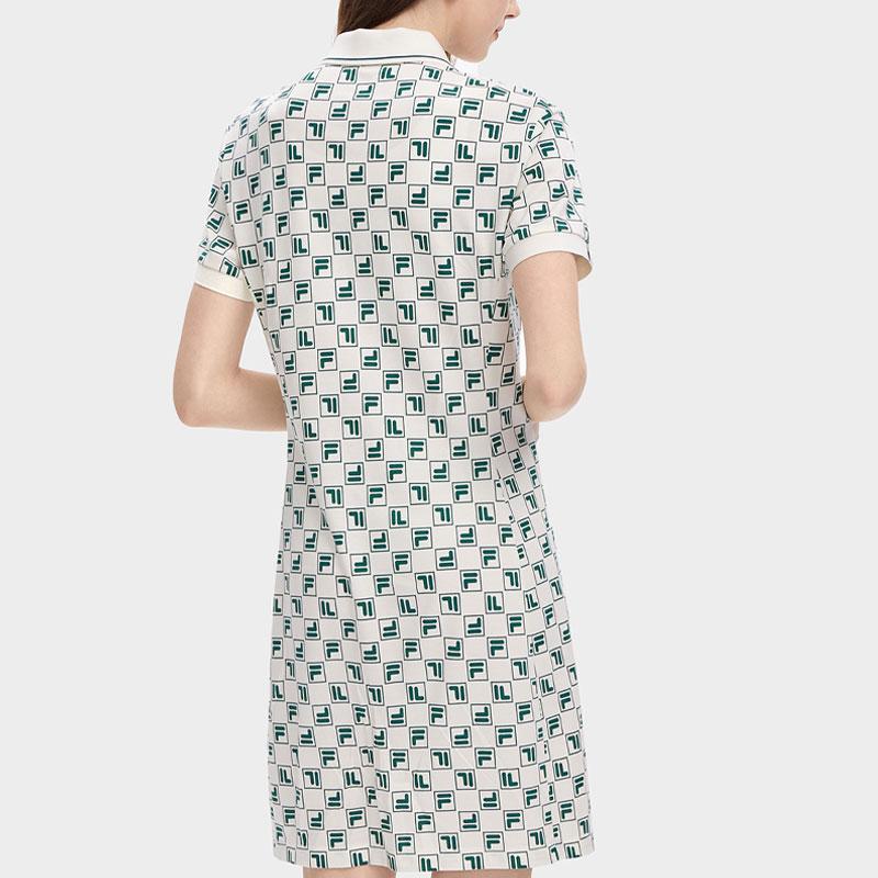 New FILA SS24 Short Sleeved Dresses Women's All Over Print Four F51W429314A-ZD