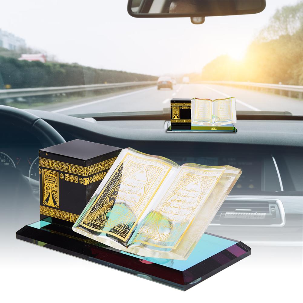 Мусульманский хрустальный позолоченный Кааба 2 шт. модель исламского здания ремесла сувениры автомобильный орнамент