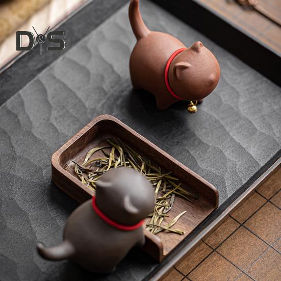 Чайный сервиз «Котенок» с изображением питомца в стиле кунг-фу, изготовленный вручную из фиолетового песка, для чайного домика в стиле восточной элегантности, для стола, домашнего офиса, чайной комнаты, уникальный подарок для любителей чая