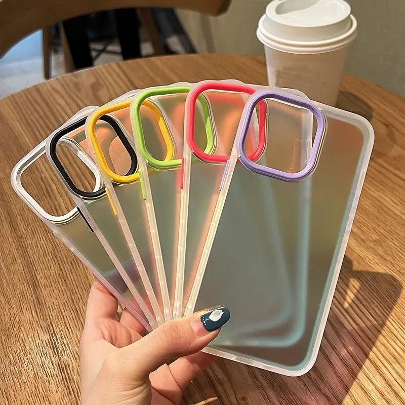 Роскошный матовый градиентный лазерный чехол для iPhone 11 12 13 14 15 Pro Max противоударный чехол для iPhone 15 14 Plus аксессуары для чехлов для телефонов