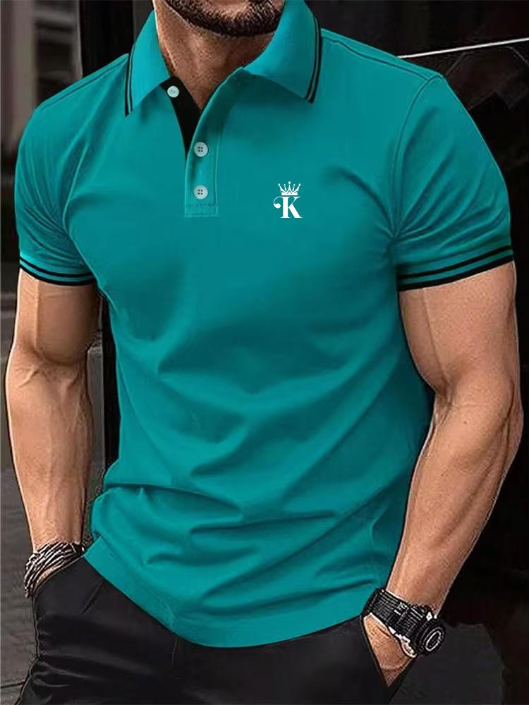 Men's Summer Casual Fashion Polo Shirt Short Sleeve Lapel Top