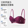 Sweet Mesh Underwear Women's Small Breasts Gather Sexy Leopard Print Support Soft Back Half Cup Upper Support Bra