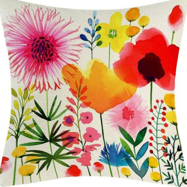 Ретро Американский Растительный Цветочный Принт Льняная Наволочка Гостиная Диван Автомобильная Подушка Подушка