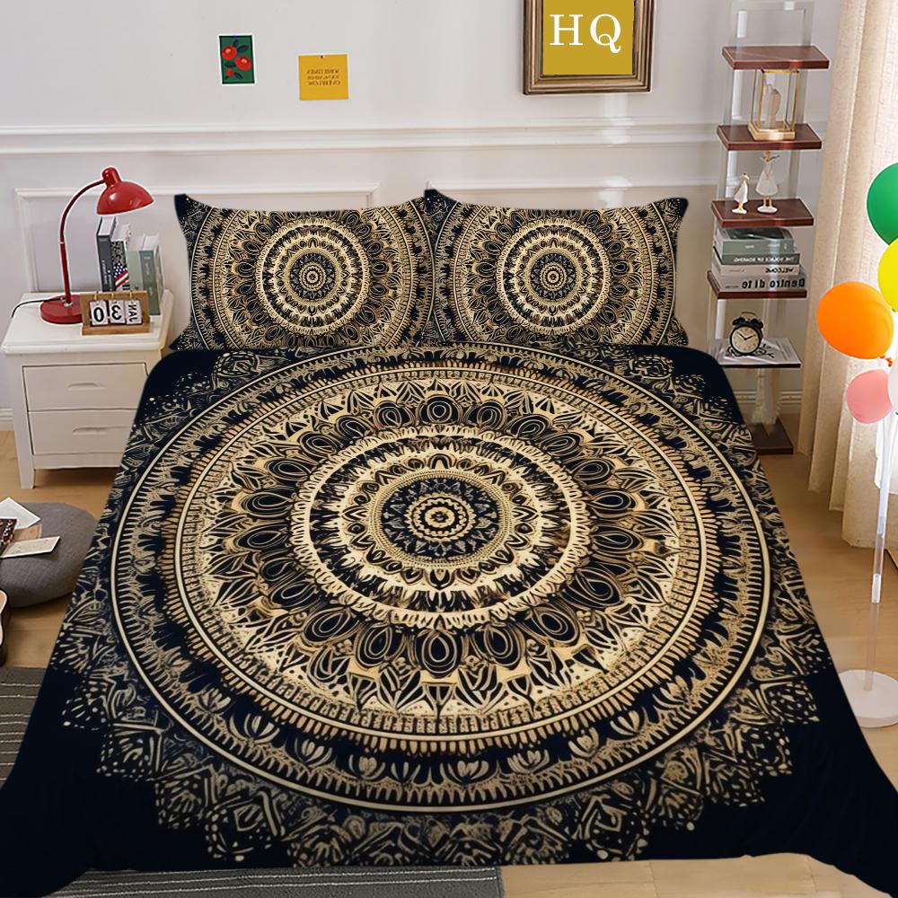 Mandala Printed Home Textiles Full Size Polyester Bed Clothes Woman Girl High Quality Comforter Cover Sets