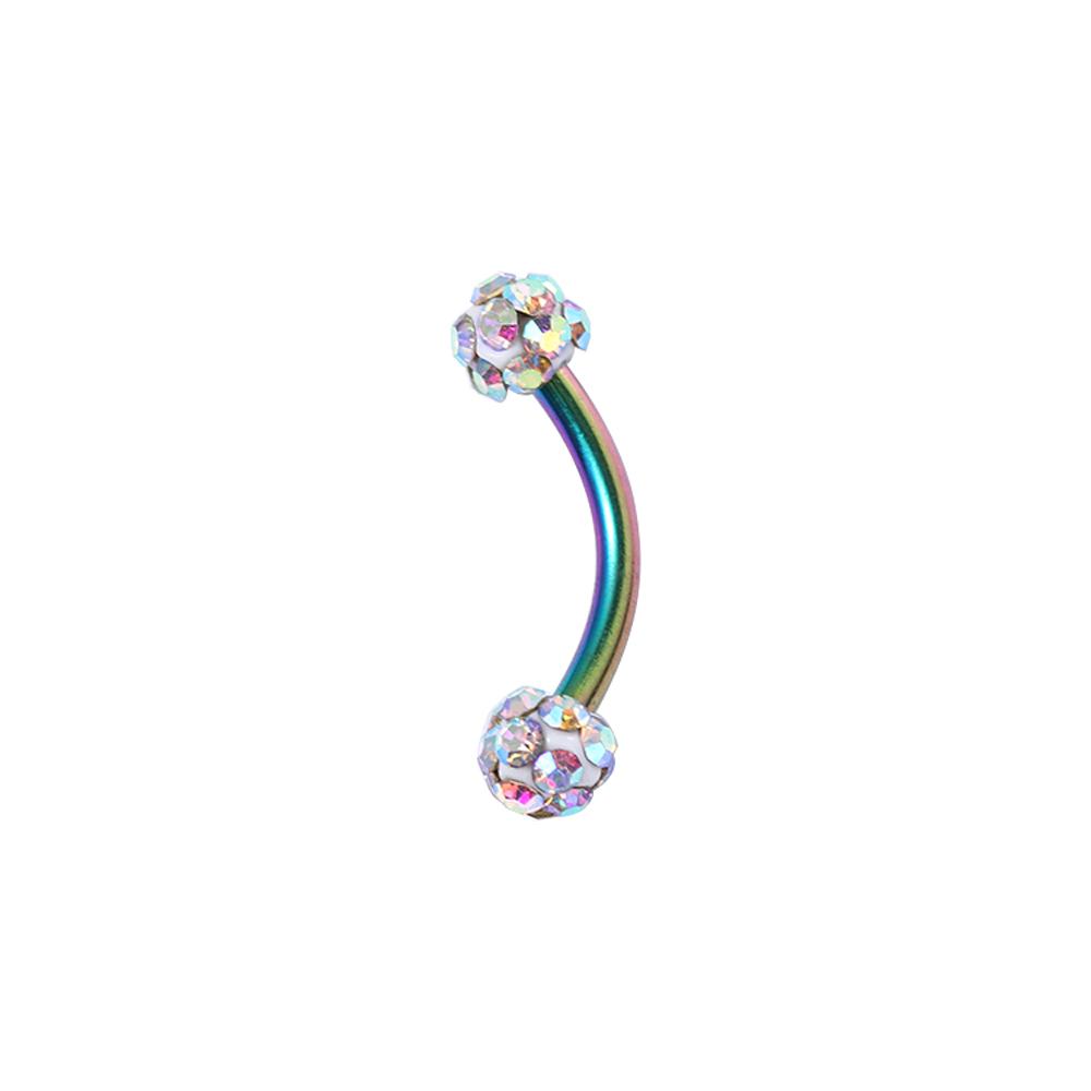 Curved Barbell Stainless Steel For Women Piercing Jewelry Eyebrow Stud Ball Nose Ring Fake Lip Stud
