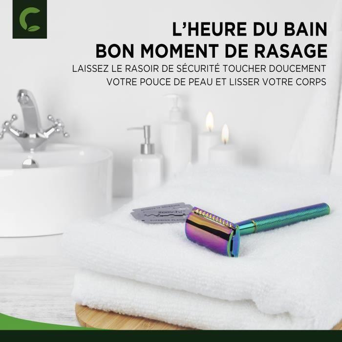 Rasoir de Sécurité à Double Tranche - ZOMCHI - Métal Arc-en-ciel - Cadeau Unique - Pour Femme - Mixte