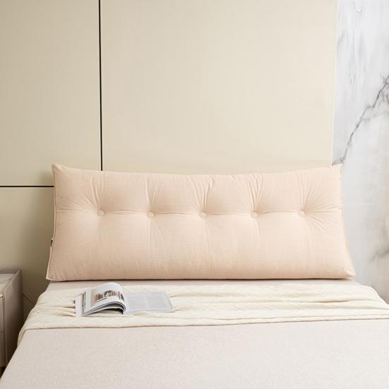 Headboard Wedge Cushion Corduroy Triangle Headboard Pillow with Side Pocket Ergonomic Back Support Daybed Pillow for Reading Sitting Working