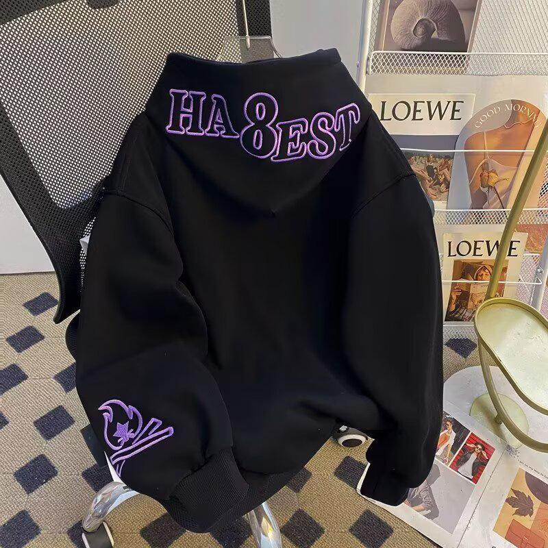 Мужская американская ретро-модная свободная куртка с капюшоном – Универсальная простая толстовка большого размера