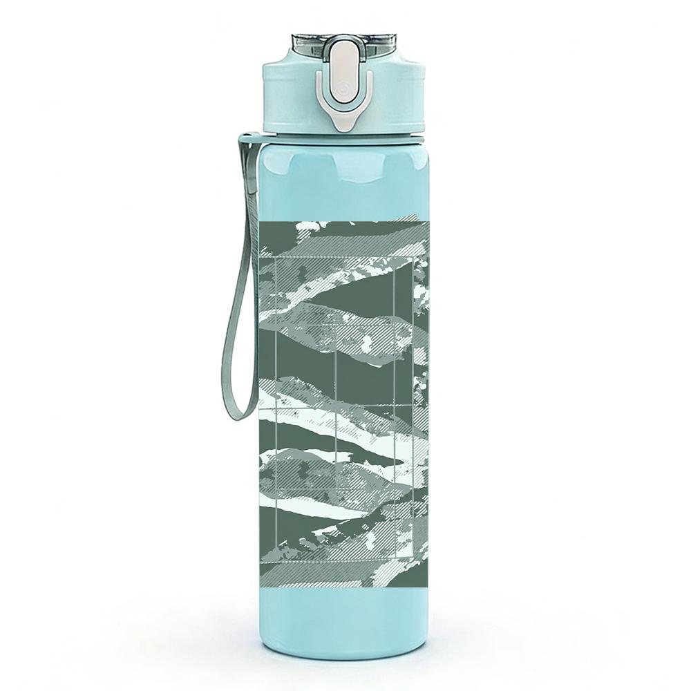 1PC Two female singers color portrait print 750ml colorful plastic sports water bottle leakproof pop up lid with straw for outdoor work home use