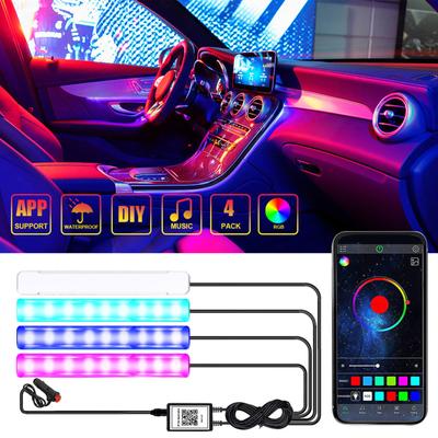Автомобильный атмосферный свет Автомобильный интерьерный RGB-свет Окружающий свет для ног Водонепроницаемый Регулировка яркости Декоративная лампа