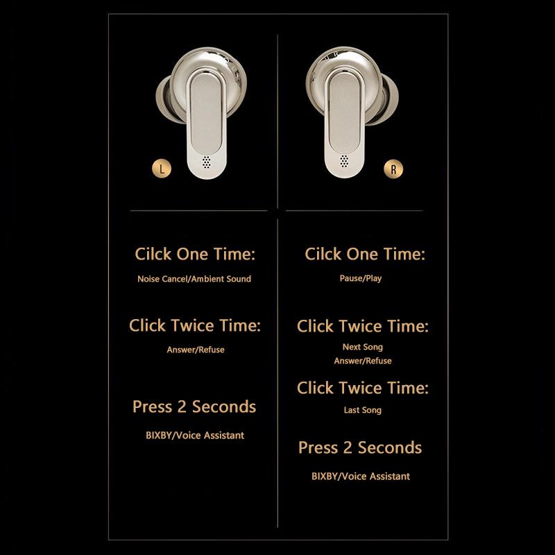 VAORLO Умные светодиодные наушники с сенсорным экраном, эквалайзер, регулировка шума, чехол для зарядки, управление медиа-гарнитурой, Hi-Fi басы