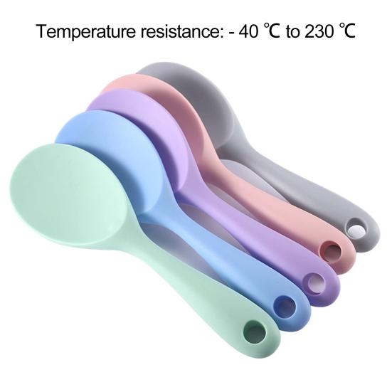 Rice Spoon Comfortable Grip Ergonomic Heat Resistance Food-grade Scoop Rice Silica Gel Non-stick Long Handle