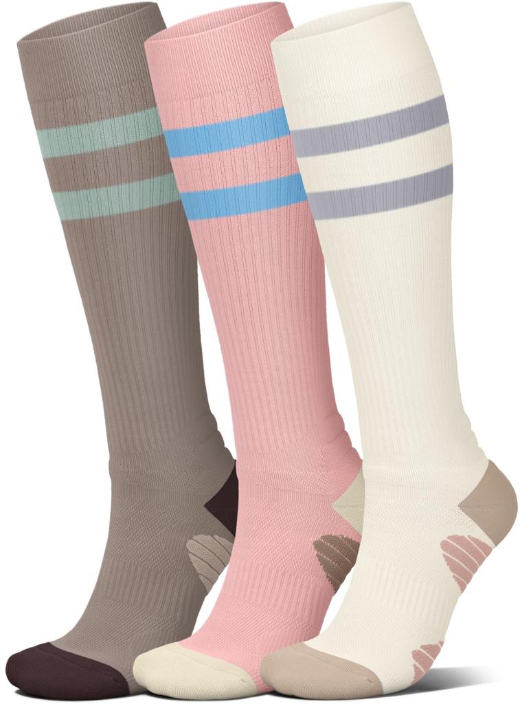 4 Pairs Compression Socks for Women Circulation-Best Support for Nurses,Running,Athletic,Travel