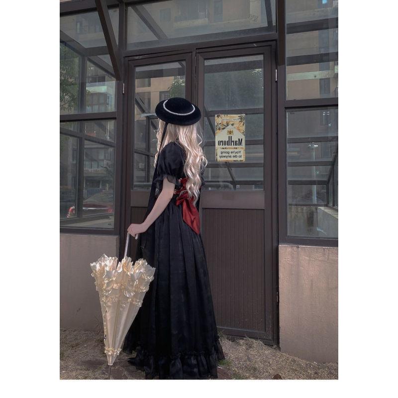 Вечернее черное платье, винтажное нежное платье принцессы