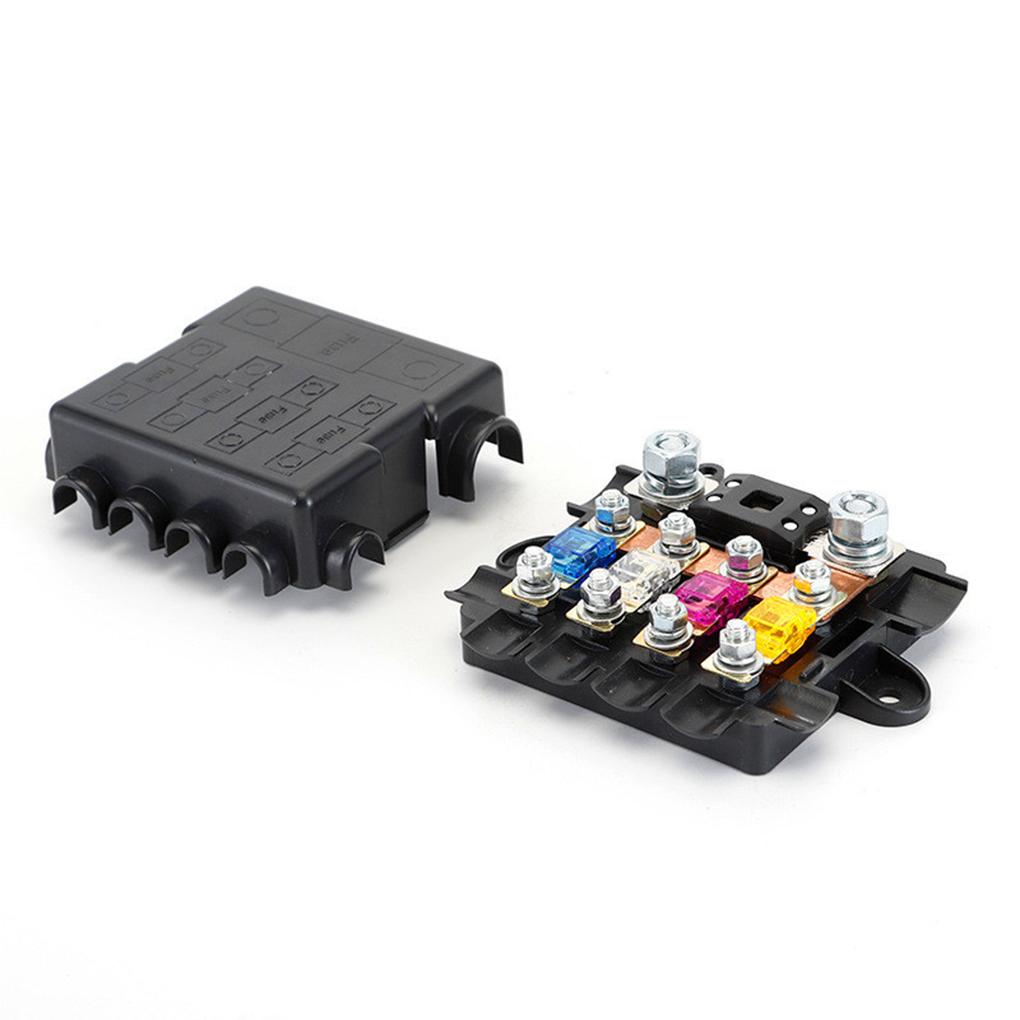 Car 5 Way Fuse Box Blade Fuse Block Holder Panel For 12V/24V DC Car Power Distribution