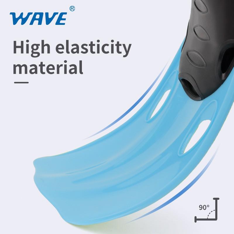 WAVE Lightweight Short Snorkeling Fins Adults TPRPP Travel Diving Flippers S M L XL Sizes