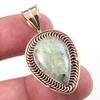 Natural Aquamarine Gemstone 925 Solid Sterling Silver TwoTone Pendant 1.50" U2w08