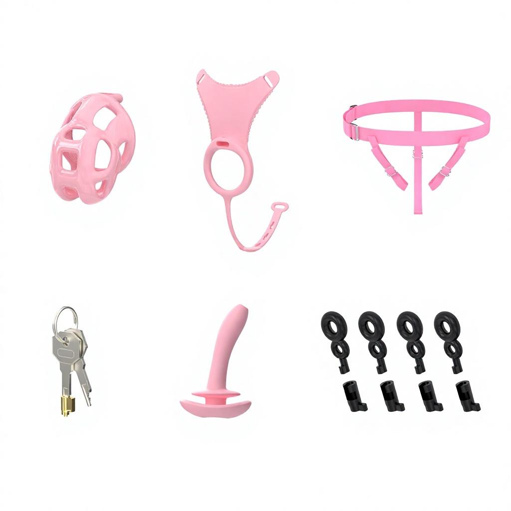 Male Chastity Device Plastic Bondage Cage Adjustable Chastity Belt 3d Printed Design Invisible Lock with Key Rings Wearable