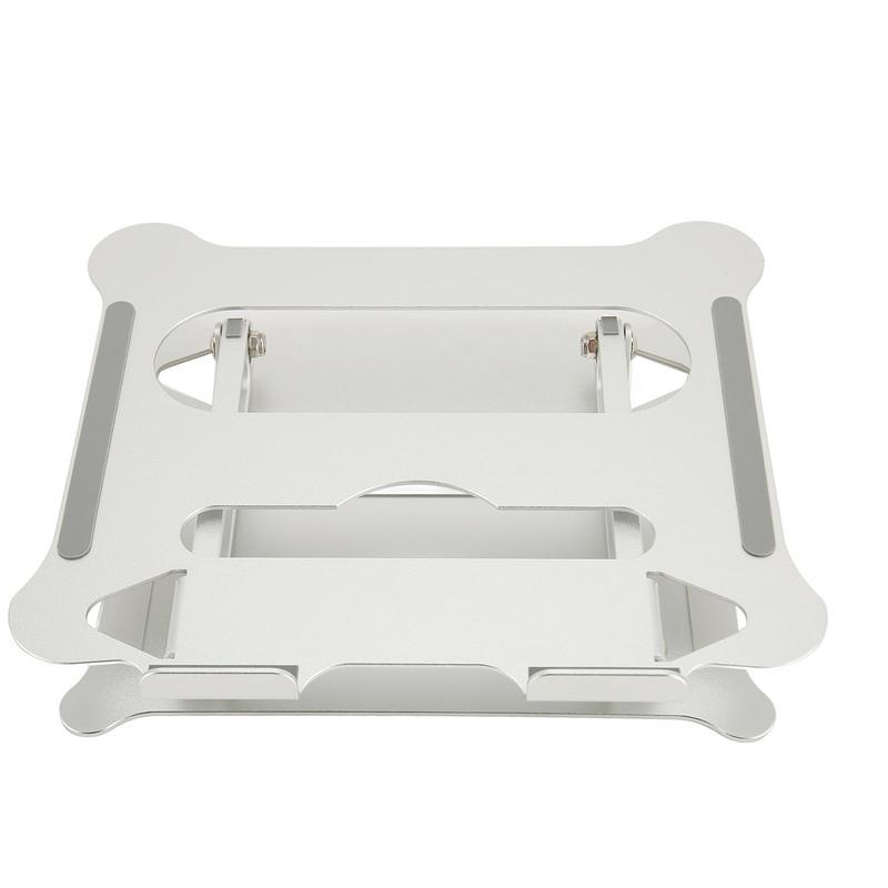 Laptop Stand Heat Dissipation Adjustable Angle Portable Silver Laptop Riser Aluminum Alloy for Desktop