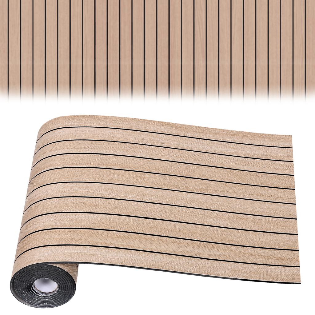 Обои с рисунком деревянных реек ПВХ Самоклеящиеся деревянные обои 118x15,7 дюйма Самоклеящаяся звукоизоляционная 3D-панель из искусственных деревянных реек