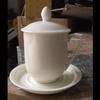 Chaxun Chinese Ceramic Tea Cup with Lid and Infuser
