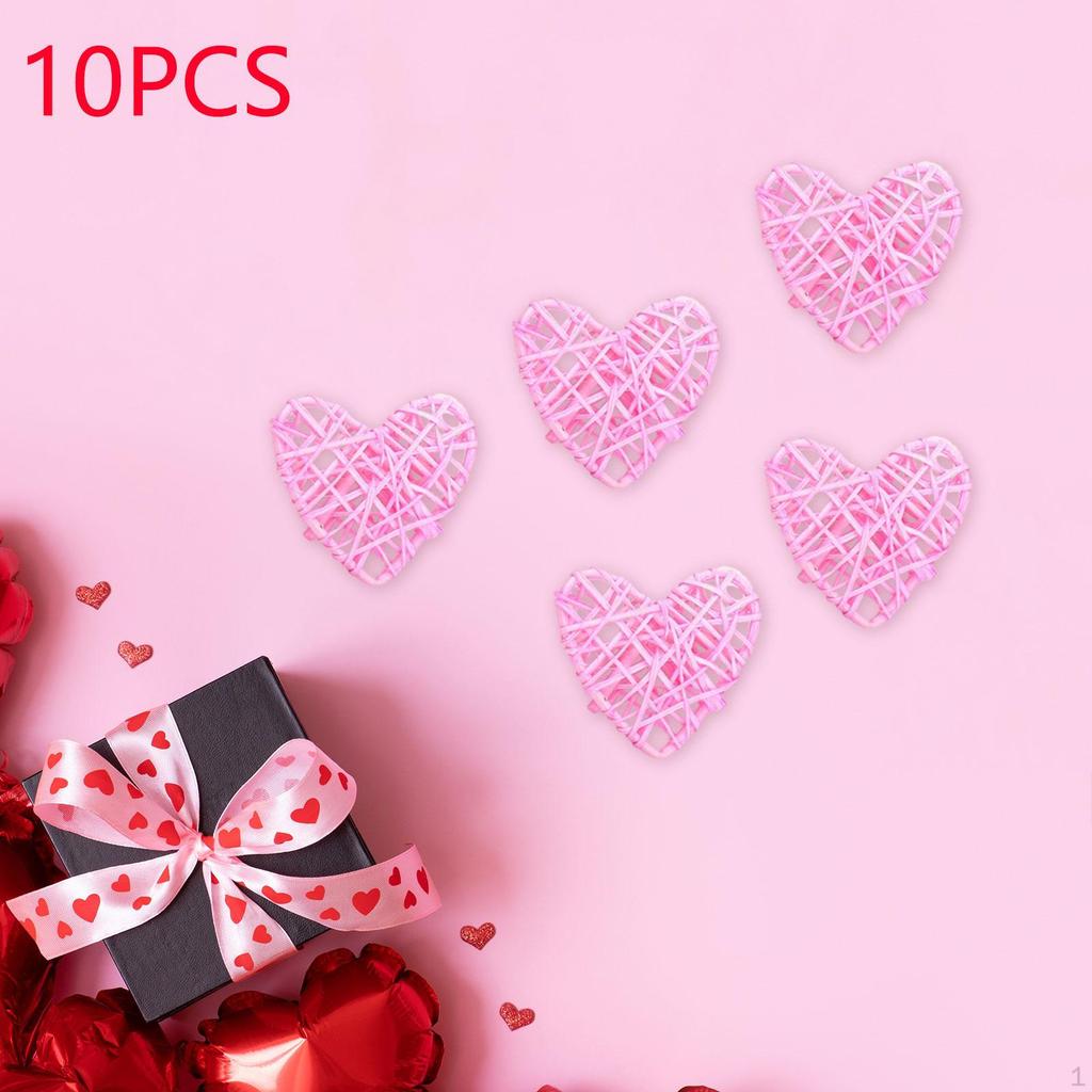 10Pcs Valentine's Day Rattan Heart Pendants, Valentines Decorations for The Home,