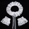 Elizabethan Chiffon Ruffle Collar Cuff Sleeves for Medieval Costume Detachable for Historical Reenactments and Event