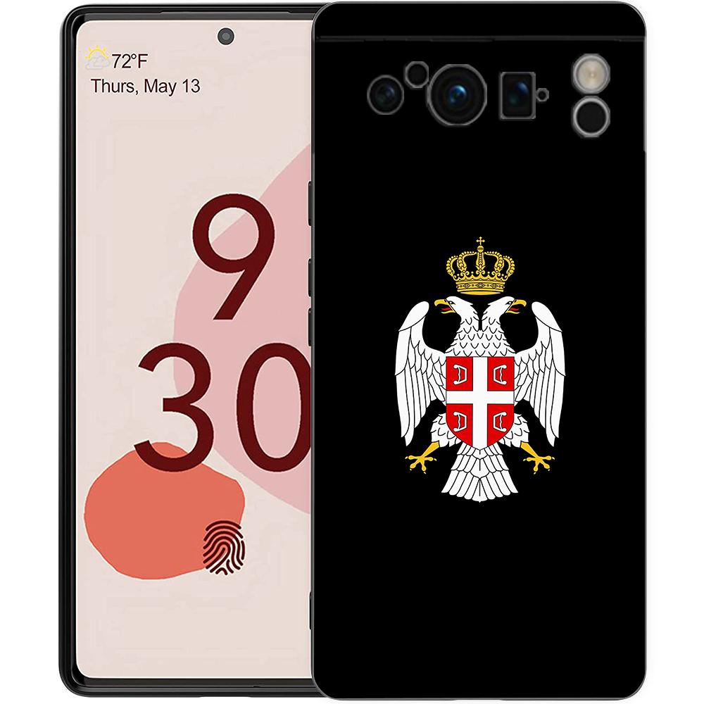 Чехол для телефона с флагом Сербии для Google Pixel 8 7 6 Pro 6A 5G, черный, мягкий, противоударный, задняя крышка, силиконовый чехол из ТПУ
