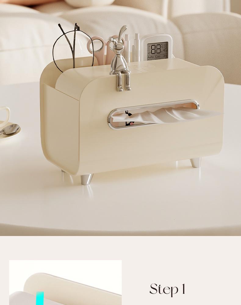 Многофункциональная коробка для салфеток в кремовом стиле с дистанционным держателем для гостиной