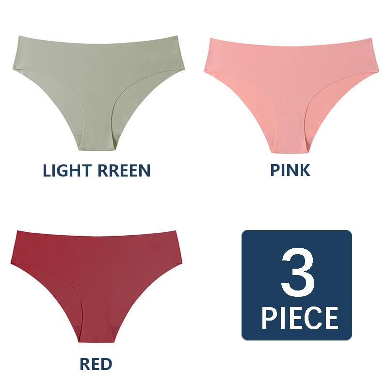 Flarixa 3 шт., бесшовные женские трусики из ледяного шелка, стринги, дышащие удобные женские трусы с низкой талией, женское сексуальное женское белье