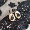 Готические Серьги-Шармы Королева Черепов Женщина с Вороном Камея