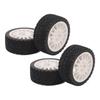 4Pcs 1 10 RC Car Tire Plastic Rim Rubber RC Car Wheel Tyre Replacement for TAMIYA TT01 TT02 XV01 White
