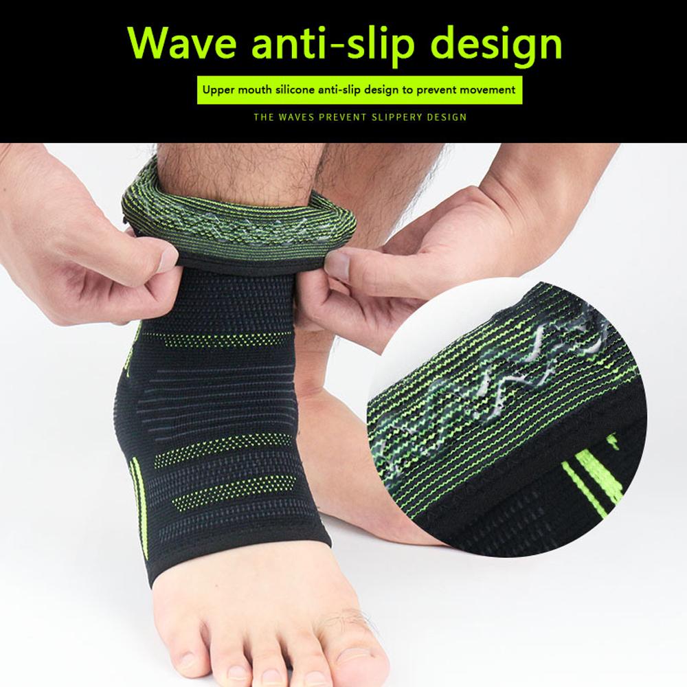 1 шт. Компрессионный рукав на лодыжку для женщин и мужчин, фиксатор лодыжки с силиконовым гелем, без пальцев, компрессионный носок, практичный дизайн