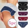 Women's Sexy Fashion Large Size Color Bump Buttocks Splicing Panties 5PC