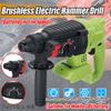 1200W Electric Hammer Brushless Cordless Hammer Drill Concrete Breaker Punch Jackhammer Power Drill Tool DC24V for 18V Battery