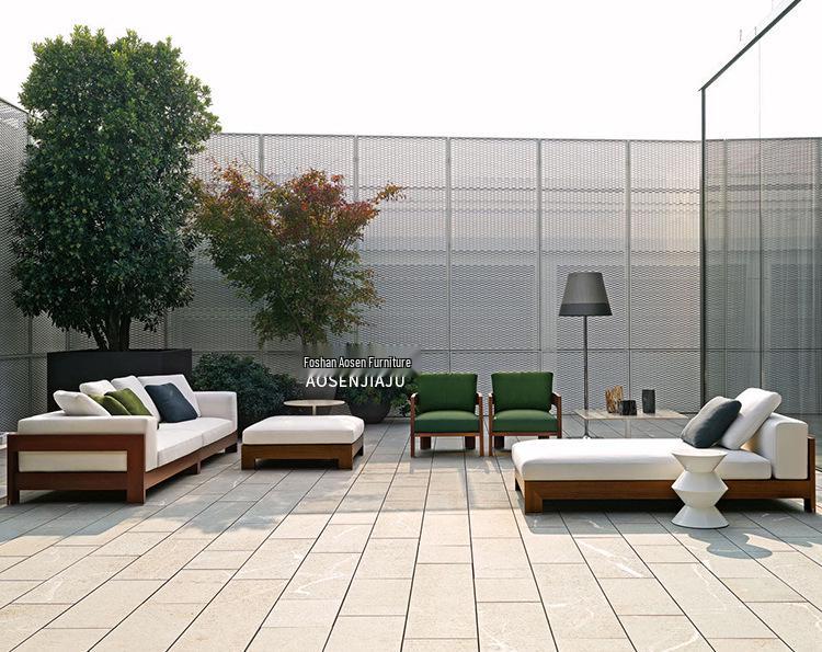 Luxury Teak Outdoor Sofa - Waterproof & Sun-Protected for Patio, Balcony, or Garden