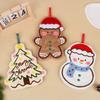 1/3Pcs Christmas Coral Fleece Hand Towels for Kitchen Bathroom Cartoon Gingerbread Man Snowman Tree Design Towel New Year Gifts