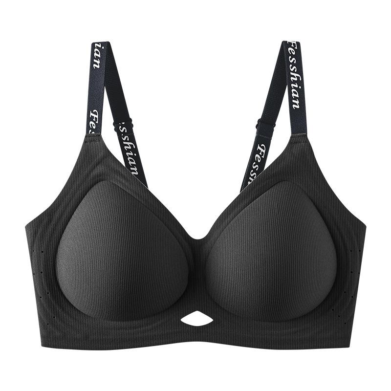 Quality version Contrast color Thread non-marking Medium thin comfortable underwear Women's small breasts gather jelly strips Soft support bra cover