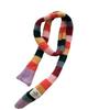 Korean Y2K Striped Scarf Knitted Wool with Colorful Splicing Contrast Long Narrow Scarves Sausage Thin Scarf Winter Scarves Wrap