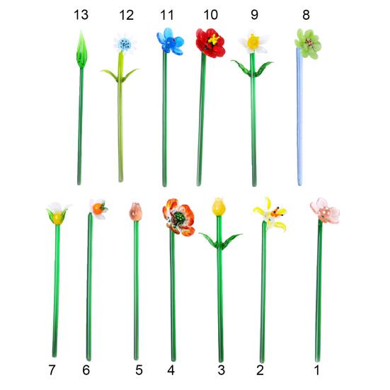 Стеклянный цветок ремесло орнамент многоцветный изысканный мастерство стеклянный миниатюрный цветочный декор