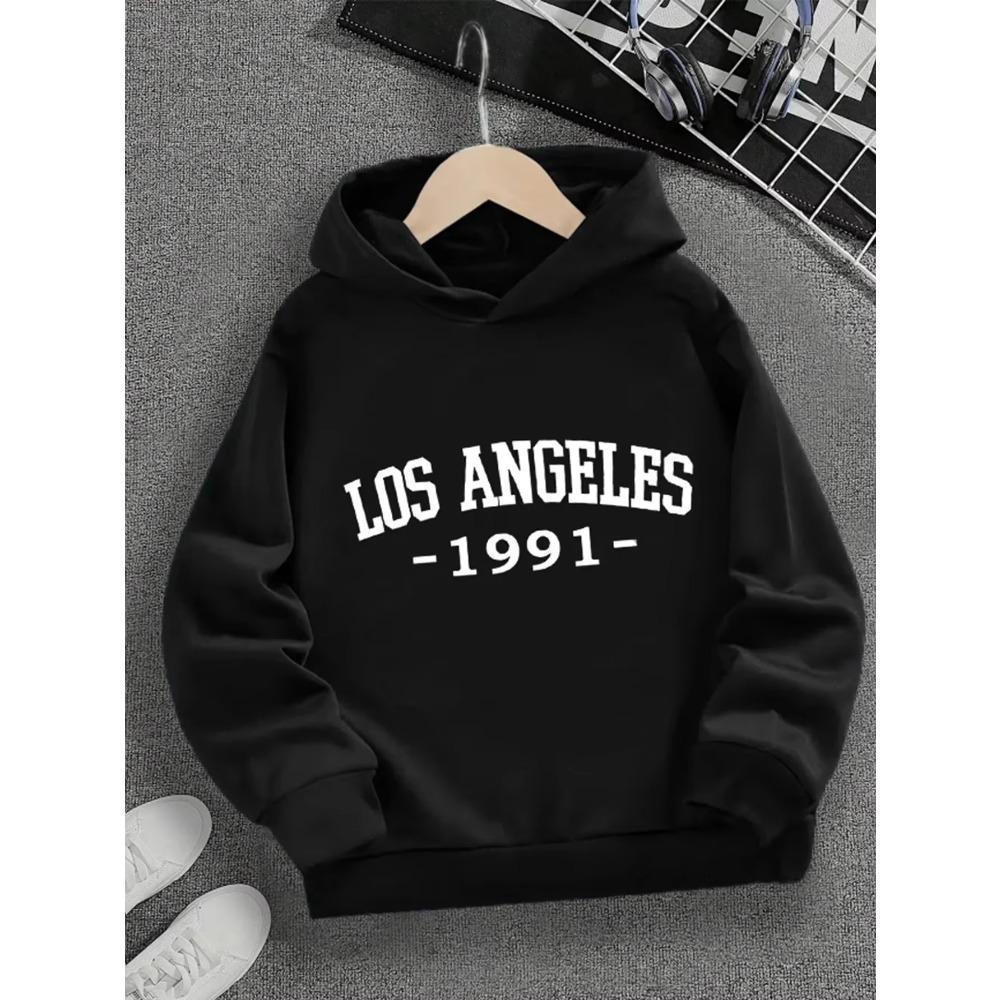 Kids' Sweatshirt with Printed Los Angeles 1991 Letters Capuche Confortable Décontracté Perfect for All Seasons