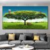 Landscape Pictures Green Tree Canvas Painting Forest Posters and Prints Wall Art Giant Trees Pictures for Living Room Home Decor