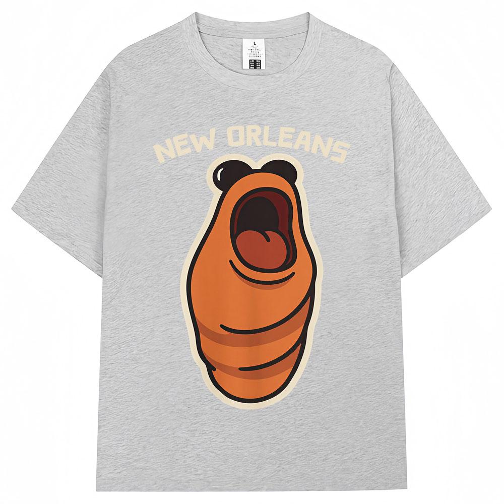 Funny Marcus The Worm New Orleans Meme Tshirt Men Women Humor Popular Short Sleeve Oversized Cotton Casual T Shirts Streetwear
