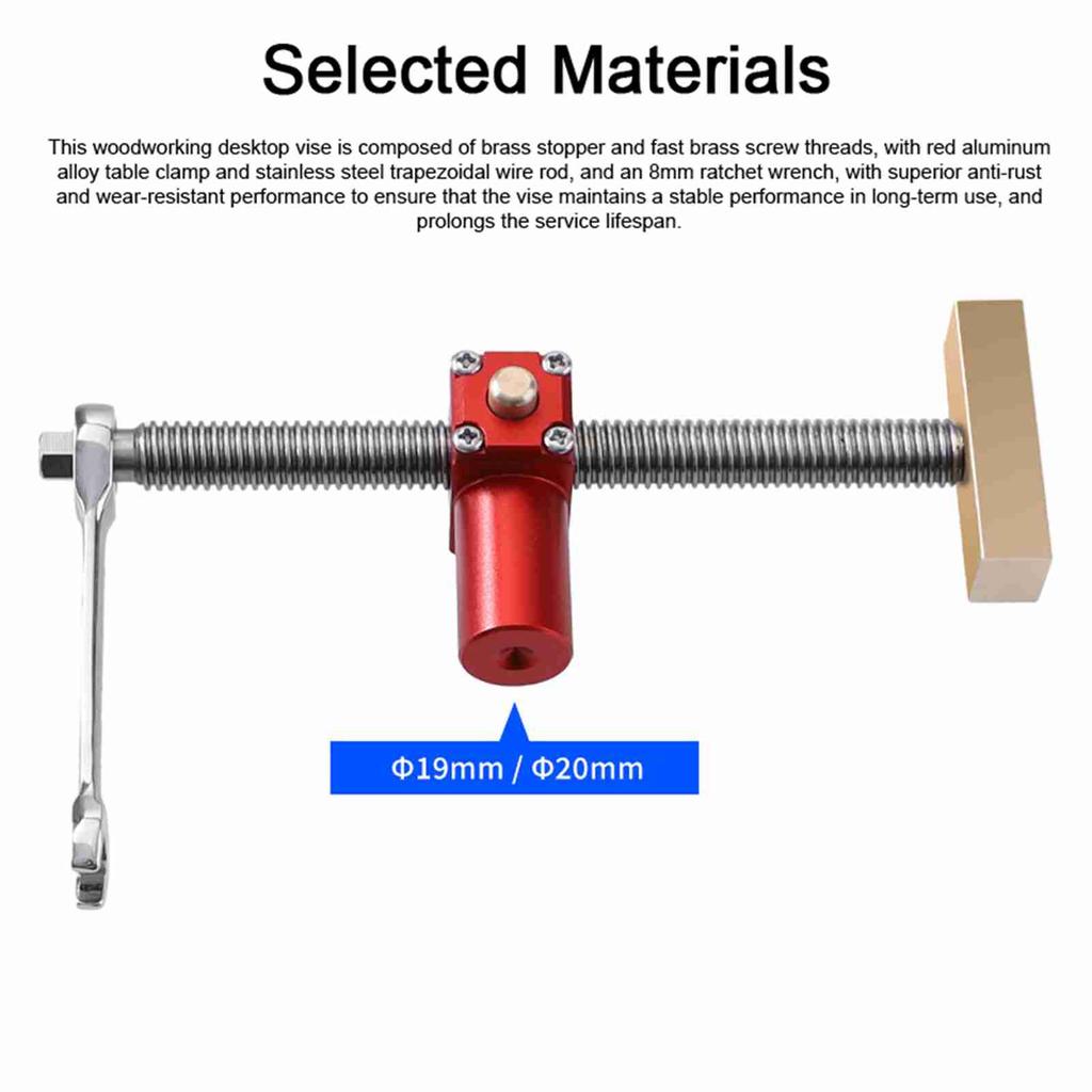 Деревообрабатывающий настольный тиски Быстрозажимной настольный тиски верстака Настольный быстрофиксируемый зажимной зажим Brass Fixt